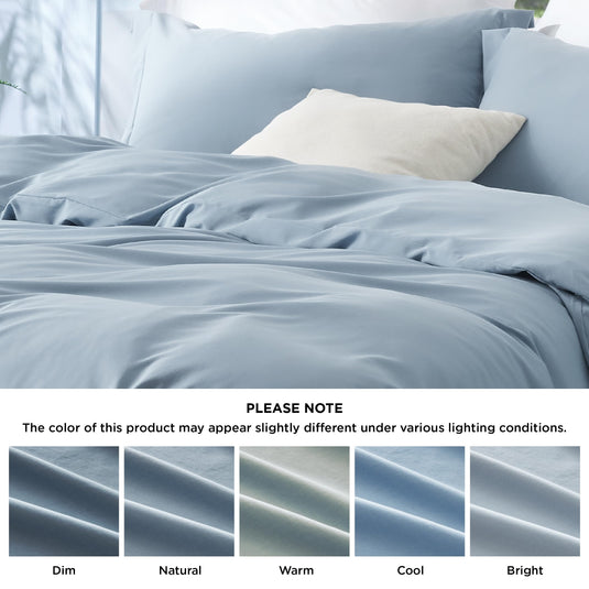 Bedsure Grey Duvet Cover Queen Size - Polyester & Rayon Derived from Bamboo Cooling Queen Duvet Cover Set, 3 Pieces, 1 Zipper Closure Duvet Cover (90"x90") & 2 Pillow Shams, Comforter Sold Separately