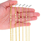 Nuragold 14K Real Yellow Gold Rope Diamond Cut Chain Lightweight Necklace 16"-30" (1.5mm-4mm) Italian Jewelry for Men & Women