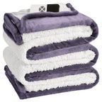 Coperta Elettrica Riscaldata Plaid con 5 Livelli di Riscaldamento e Spegnimento Automatico dopo 4 Ore, Plaid Riscaldato 50"x60" con Certificazione ETL e FCC per Casa e Ufficio, Lavabile in Lavatrice, Grigio Scuro