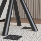 Round White Marble Side Table Set of 2, Modern End Table with Sintered Stone Top and Black Metal Legs, Sofa Coffee Table for Living Room Apartment (20" x 20" x 22")