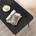 Square Coffee Table Low Table with 4 Solid Wood Sturdy Legs, Floor Table Desk for Sitting on The Floor, Storage and Living Room Furniture (Black)