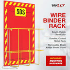 MSDS Wall Station with 3” SDS Binder & Wire Rack, OSHA/GHS Safety Data Sheet Station, Bilingual Labels, Display Sign, Chain & Mounting Hardware