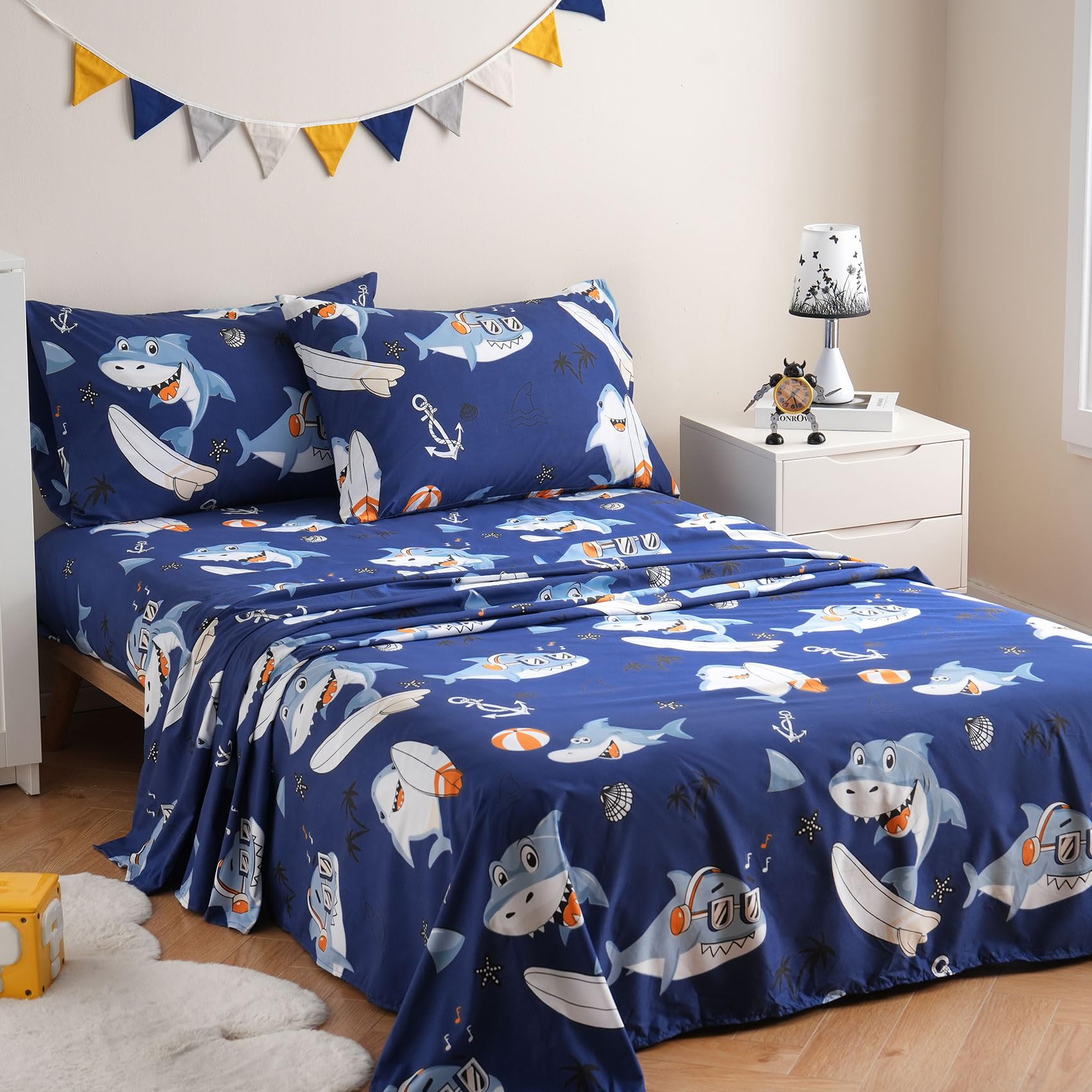 ست ملحفه کودکان یونیکورن صورتی JSD، سایز تویین، ۳ تکه، ملحفه‌های رختخواب میکروفایبر چاپ شده با طرح رنگین کمان برای دختران، جیب عمیق