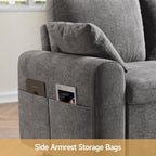 85" Sleeper Sofa, 2 in 1 Pull Out Couch Bed with Storage Chaise, Convertible L Shaped Sectional Sofa Couch with Pullout Bed & 2 Pillows, Cmofy Boucle Fabric, Grey Couches for Living Room