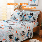 ست ملحفه کودکان یونیکورن صورتی JSD، سایز تویین، ۳ تکه، ملحفه‌های رختخواب میکروفایبر چاپ شده با طرح رنگین کمان برای دختران، جیب عمیق