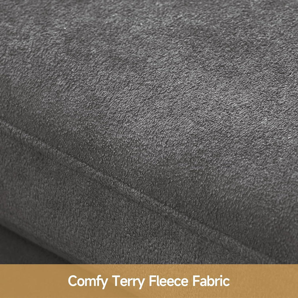 85" Sleeper Sofa, 2 in 1 Pull Out Couch Bed with Storage Chaise, Convertible L Shaped Sectional Sofa Couch with Pullout Bed & 2 Pillows, Cmofy Boucle Fabric, Grey Couches for Living Room