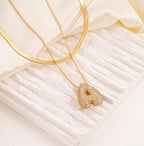 HBFashion Bubble Letter Halskette Ballon Initial Halsketten für Frauen Zierlicher Alphabet Anhänger 18K Goldbeschichtet Gepolsterter Name Personalisierter Schmuck