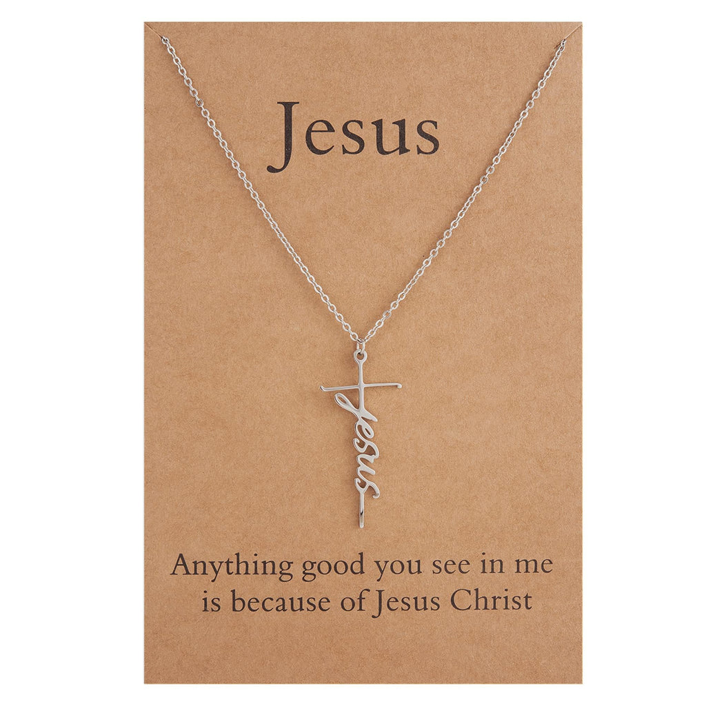 Lcherry Faith Cross Pendant Necklace for Women Religious Christian Jewelry Mother's Day Gifts for Women