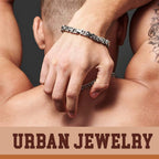 Urban Jewelry Men's Bracelet Stainless Steel Silver 8.5 inch L x 0.25 inch W (With Branded Gift Box)