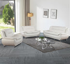 3 Piece Living Room Couch Set, Faux Leather Sofa Set, Modern Sofa Couch Set Living Room Furniture (Sofa+Loveseat+Chair, Black)