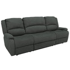 RecPro Charles 67" Double Recliner RV Sofa with Console and Cupholders | Zero Wall Loveseat for Camper | Wall Hugger Couch | Fifth Wheel Theater Seating | Replacement RV Furniture | Oatmeal Cloth