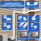 3'' 17 Ft [Quick Installation] PVC Decorative Line Cover Kit for Ductless Mini Split Air Conditioners, Central AC and Heat Pump Systems