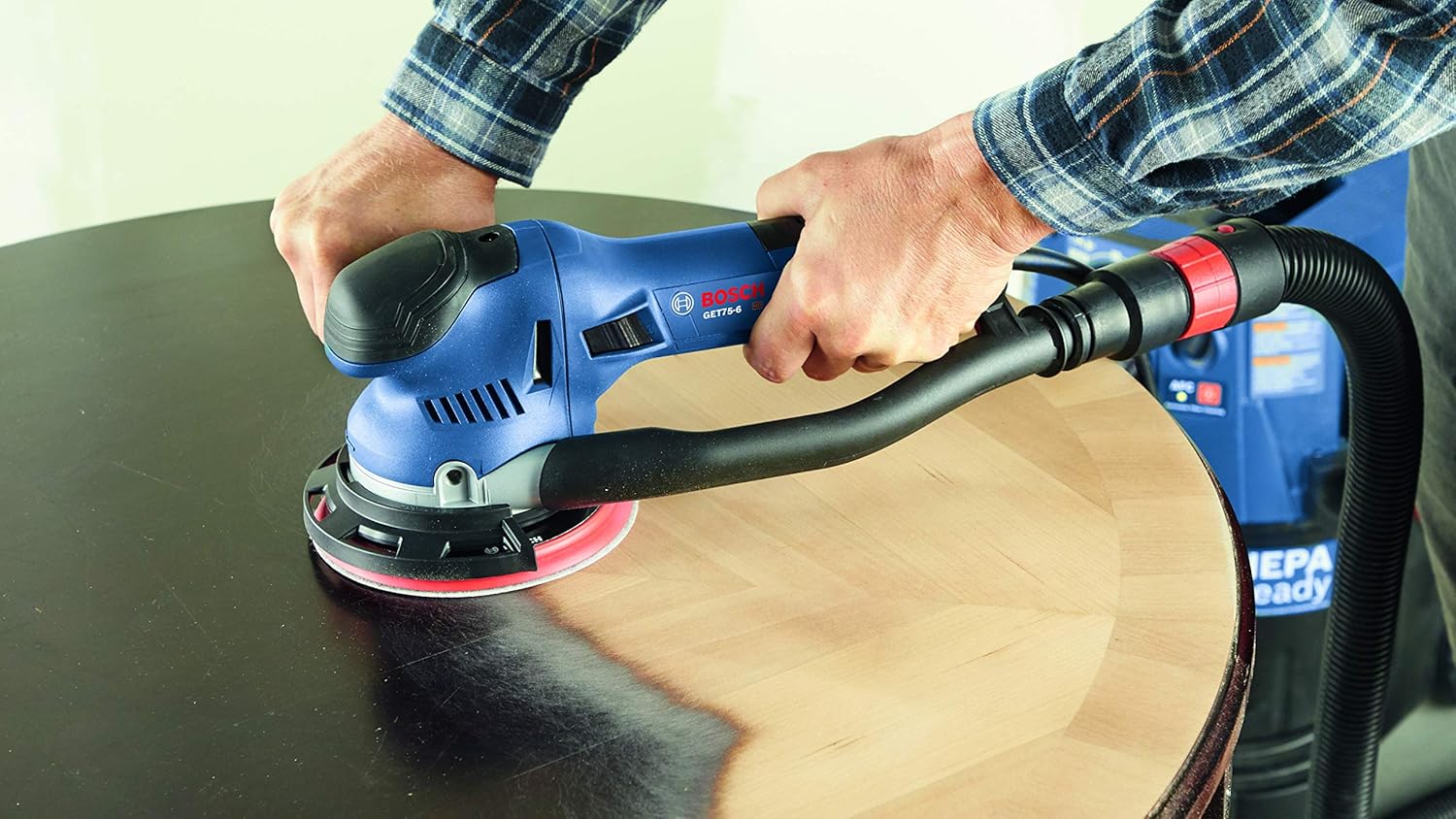 BOSCH GET75-6N Electric Orbital Sander, Polisher - 7.5 Amp, Corded, 6 Inch Disc Size - Dual-Mode: Random Orbit & Turbo