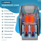 Massage Chair, 3D Massage Chair Full Body, Zero Gravity Shiatsu Recliner W/Heating, SL Track, Wireless Charger, Bluetooth Speaker, Foot Rollers, 12 Auto Modes Air Compression