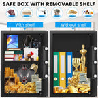 3.0 Cuft Safe Box, Home Safe Brandsikker Vandtæt, Security Digital Safe Box med elektronisk tastatur, Reservenøgle, Smart Alert, Mute Mode, Anti-Theft Brandsikker pengeskab til dokumentpenge Værdifuld