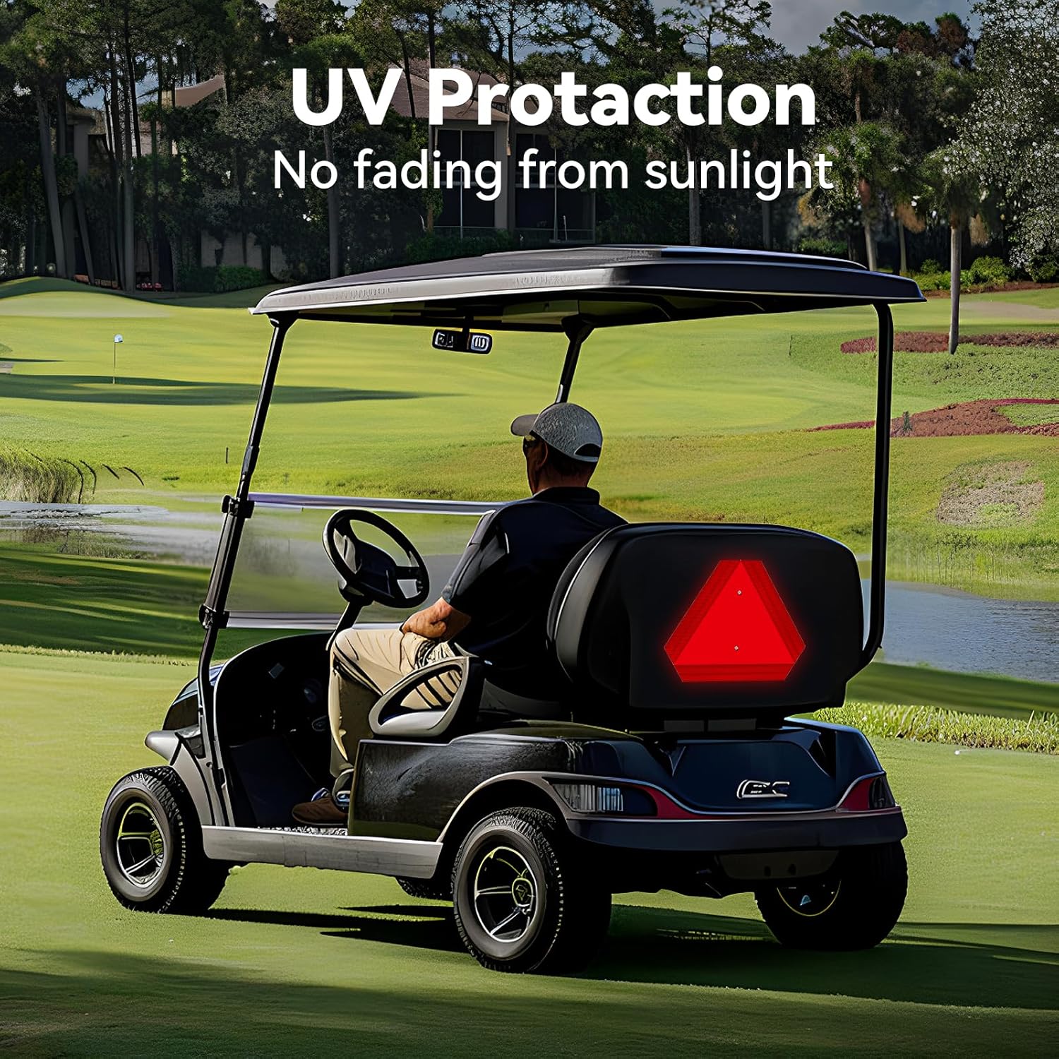 Slow Moving Vehicle Triangle Sign, Rust Free Aluminum, 14"X16", 40-mil Thick Reflective For Golf Cart, Tractor, UTV, Safety Signs