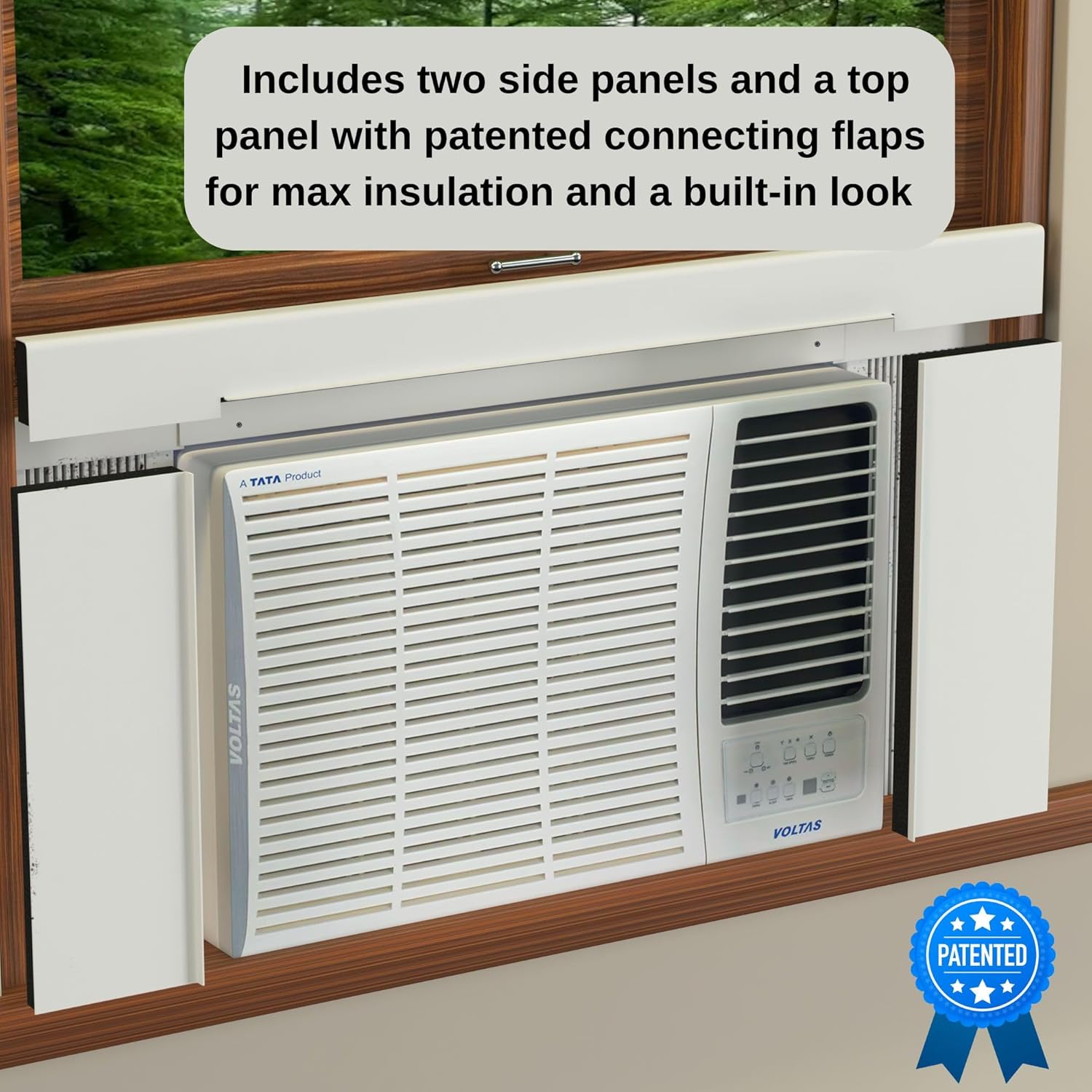 Surround Insulation Side Panels White for Window AC Unit Indoor Air Conditioner Cover for Winter and Summer