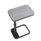 Kitstorack TV Tray Table, Adjustable Height & Flip-Top & Rounded Metal Corners, Snack Table for Couch, Sofa, Bed, Chair, Living Room, C Shaped End Side Table for Eating, Dinner or Laptop, Small Spaces