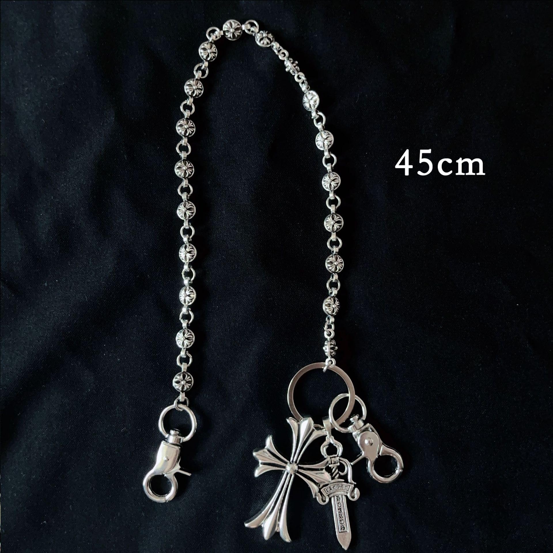 Pants Chain for Men Women,Biker Cross Chain Wallet,Cool Punk Trousers Pocket Belt Key Chains for Hip Hop Rock Jeans (cross) - Grand Goldman