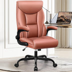 Office Chair, Ergonomic Big and Tall Computer Desk Chairs, Executive Breathable Leather Chair with Adjustable Flip-up Armrests, Lumbar Support Swivel PC Chair with Rocking Function