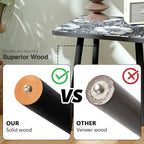 Mandala Small Rectangle End Table, Side Table with Black Flowers Finish, Retro Modern Small Coffee Table for Balcony, Living Room(11.8" D x 15.7" W x 17" H, Black, Rectangle)