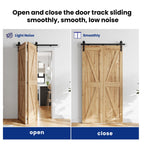 SMARTSTANDARD 5ft/60'' Bi-Folding Sliding Barn Door Hardware Kit, Bifold Barn Door Hardware Kit Heavy Duty Sturdy Side Mounted for 2 Doors -Smoothly and Quietly -Easy to Install, Fit 56" Door, No Door