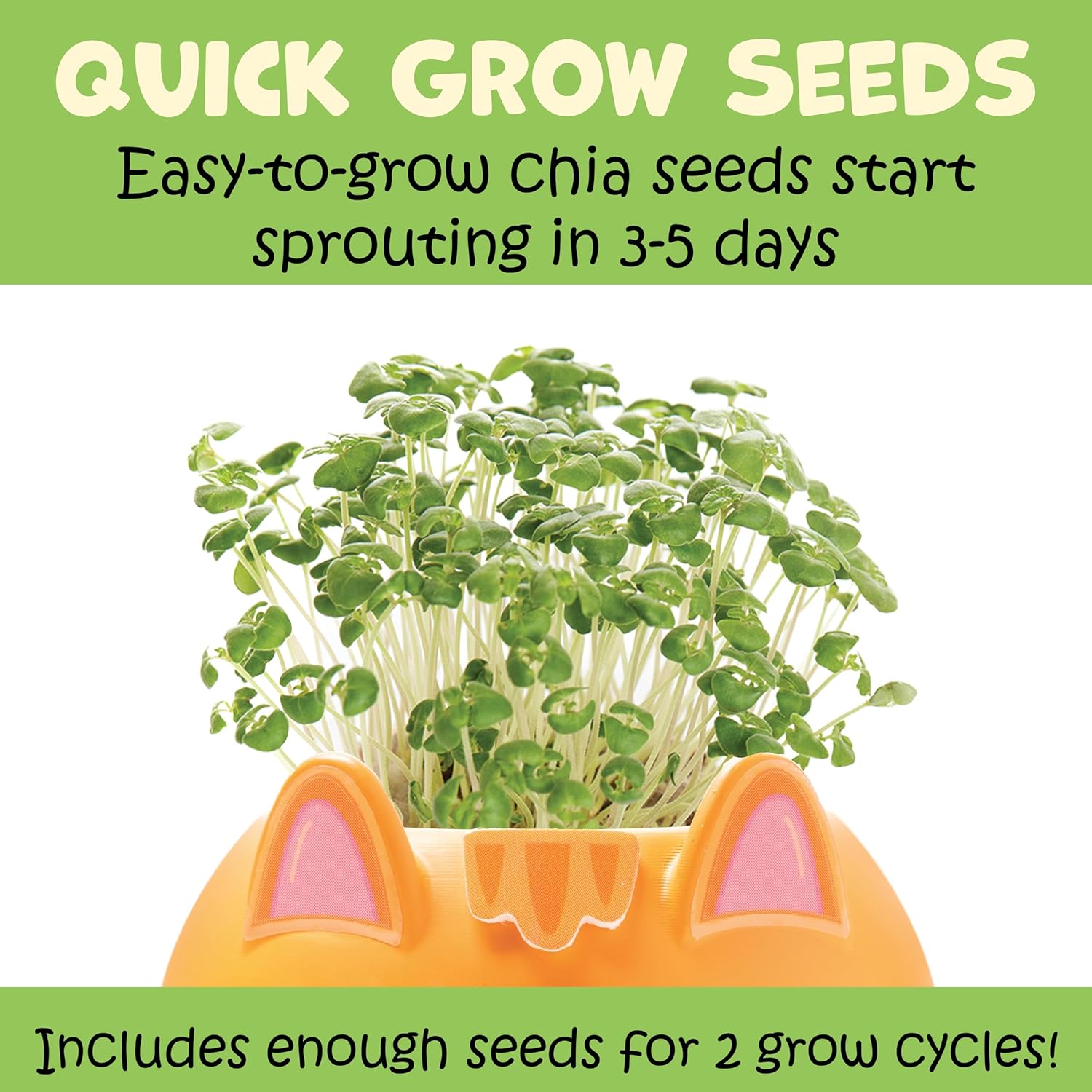 Creativity for Kids Plant-A-Pet: Kitty - Arts and Crafts for Kids, Mini Gifts for Girls and Easter Basket Stuffers for Kids, Chia Seed Plant Pet (Ages 6+)