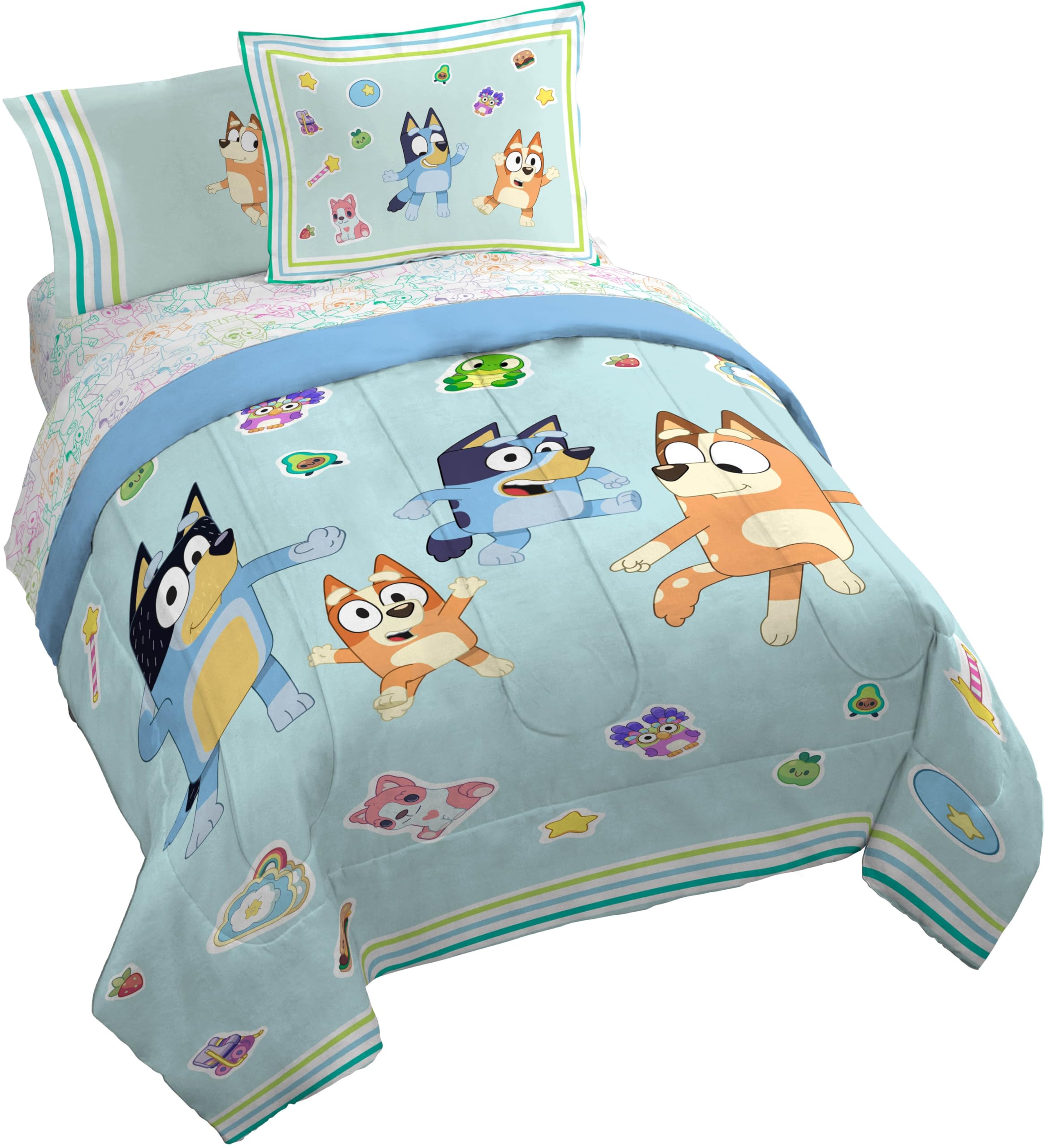 Jay Franco Kids Comforter Set Includes Sheets and Pillow Covers - Soft and Cozy Bed Set for Stylish Room Decor, Grey - Minecraft Movie, 7 Piece Queen Size Bedding