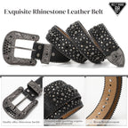 BELTROAD Rhinestone Goth Bling Belts for Women and Men Western Cowboy Cowgirl Belt for Jeans