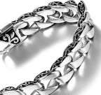 Urban Jewelry Beautiful Fleur De Lis Mens Link Bracelet 8.5 Inch, Link Chain Bracelet for Men (316L Stainless Steel Silver or 24K Gold Plated)
