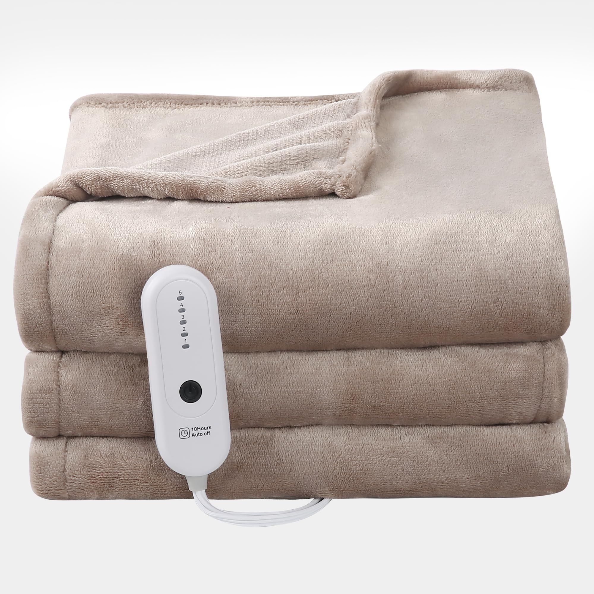 Heated Blanket Electric Blanket Full Size, Super Soft Cozy Upgraded Flannel Heating Blanket with 6 Heating Levels & 1-10 Hours Auto Off, Fast Heating & Overheat Protection, 72" x 84", Dark Gray