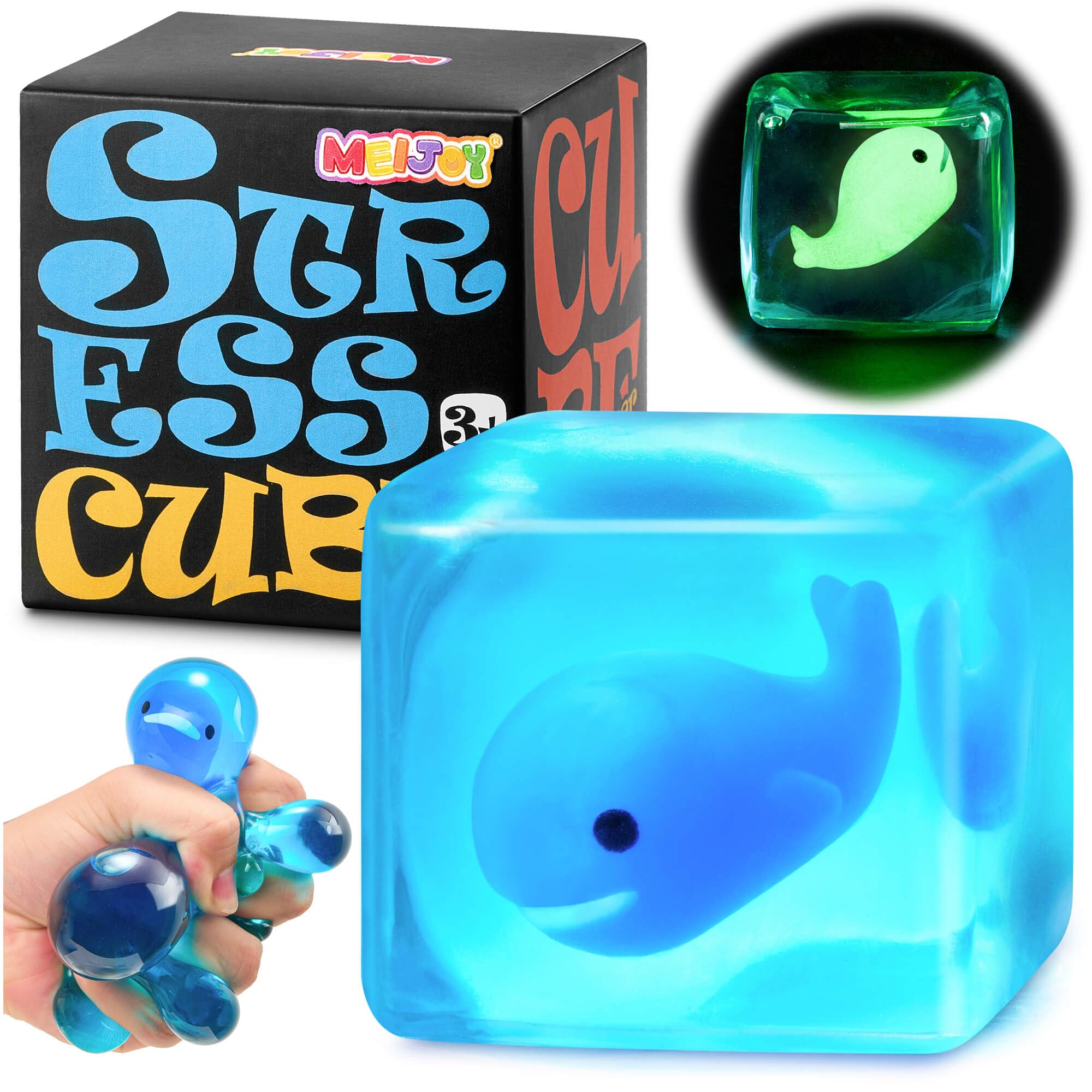 Stress Cube Fidget Toys Adults - Sensory Toys for Kids with Autism Stress Balls for Adults Squishy Toys for Anxiety Squeeze Fidgets for Teens Stress Relief Gifts Easter Basket Stuffers