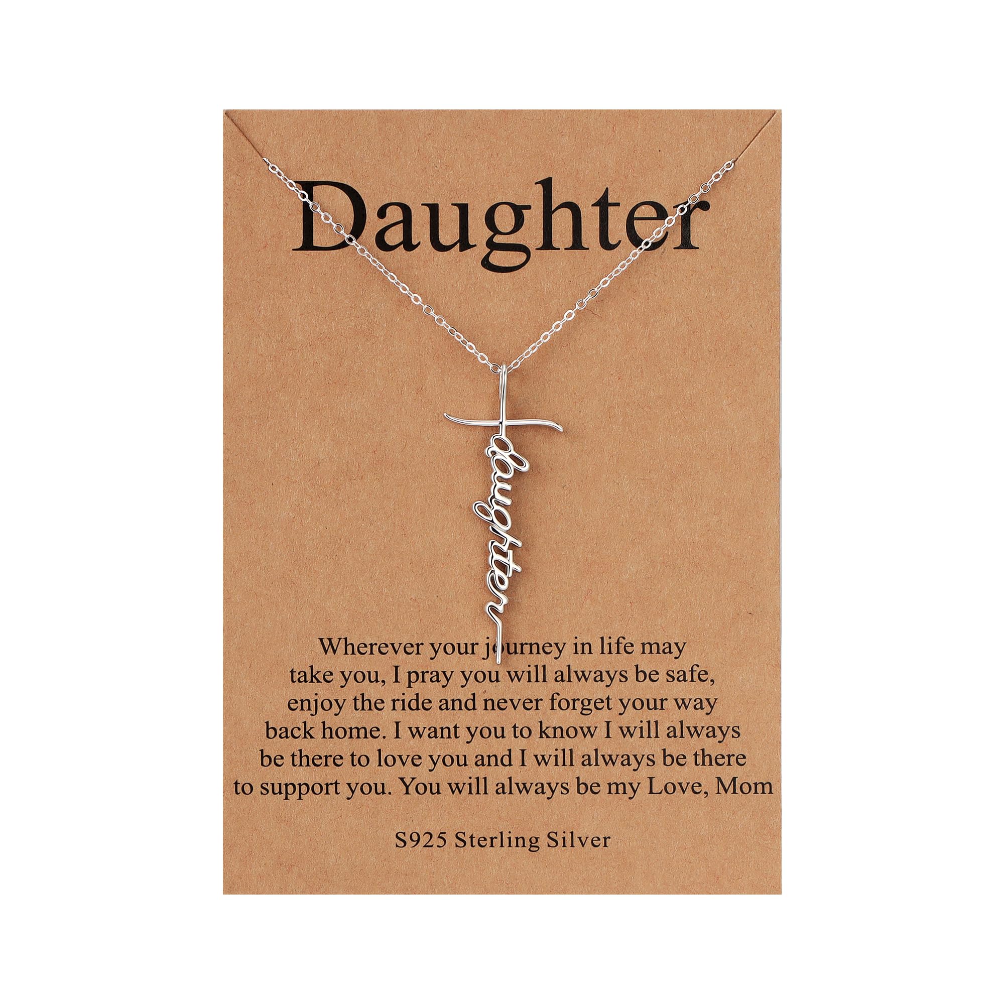Lcherry Faith Cross Pendant Necklace for Women Religious Christian Jewelry Mother's Day Gifts for Women