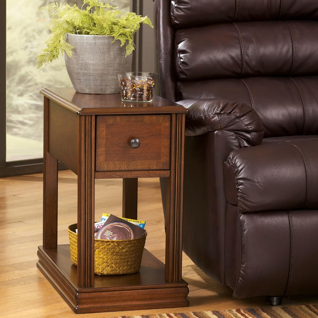 Signature Design by Ashley Breegin New Traditional Wooden Chair Side End Table, Brown