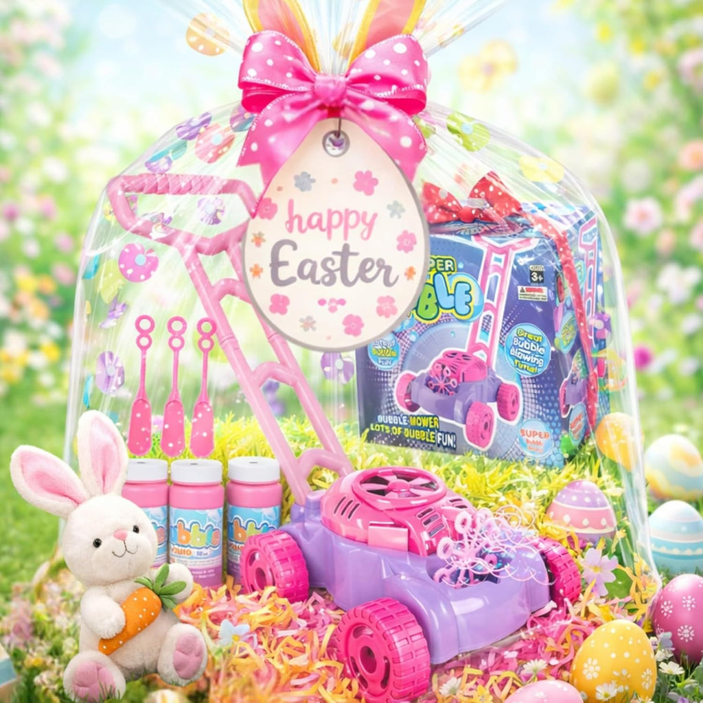 ArtCreativity Bubble Lawn Mower for Toddlers, Kids Bubble Machine for 2-Year-Old Girl Gifts, Easter Basket Stuffers for Kids, Push Toys for Toddlers Age 2 3+ Birthday Easter Gifts for Preschool Girls