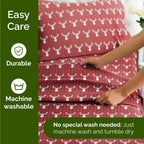 Queen Christmas Tree Sheet Set - Holiday Xmas Pattern Linen Set - Deep Pockets - Snug Fit - 4 Piece - Wrinkle Free - Comfy & Cooling Festive Winter Bedding - Easy To Care For - Kid Friendly