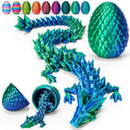 TBOLINE 3D Printed Easter Dragon Egg - Perfect Basket Essentials Stuffers, 4 Pack Prefilled Easter Eggs Filled with Toys, Small Articulated Crystal Animals Fidget Toy for Kid (4PCS1)
