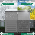 Outdoor Trash Can Storage Shed 4.6 x 4.1 FT, 304 Gallon Resin Shed with Lockable Doors & Lift Lid, Waterproof Outdoor Storage for Garden Tools, Cushions & Patio Equipment