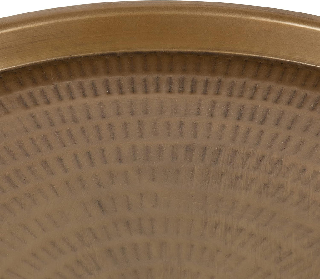 Kate and Laurel Mahdavi Boho-Chic Hammered Metal Tray Coffee Table, Dark Gold