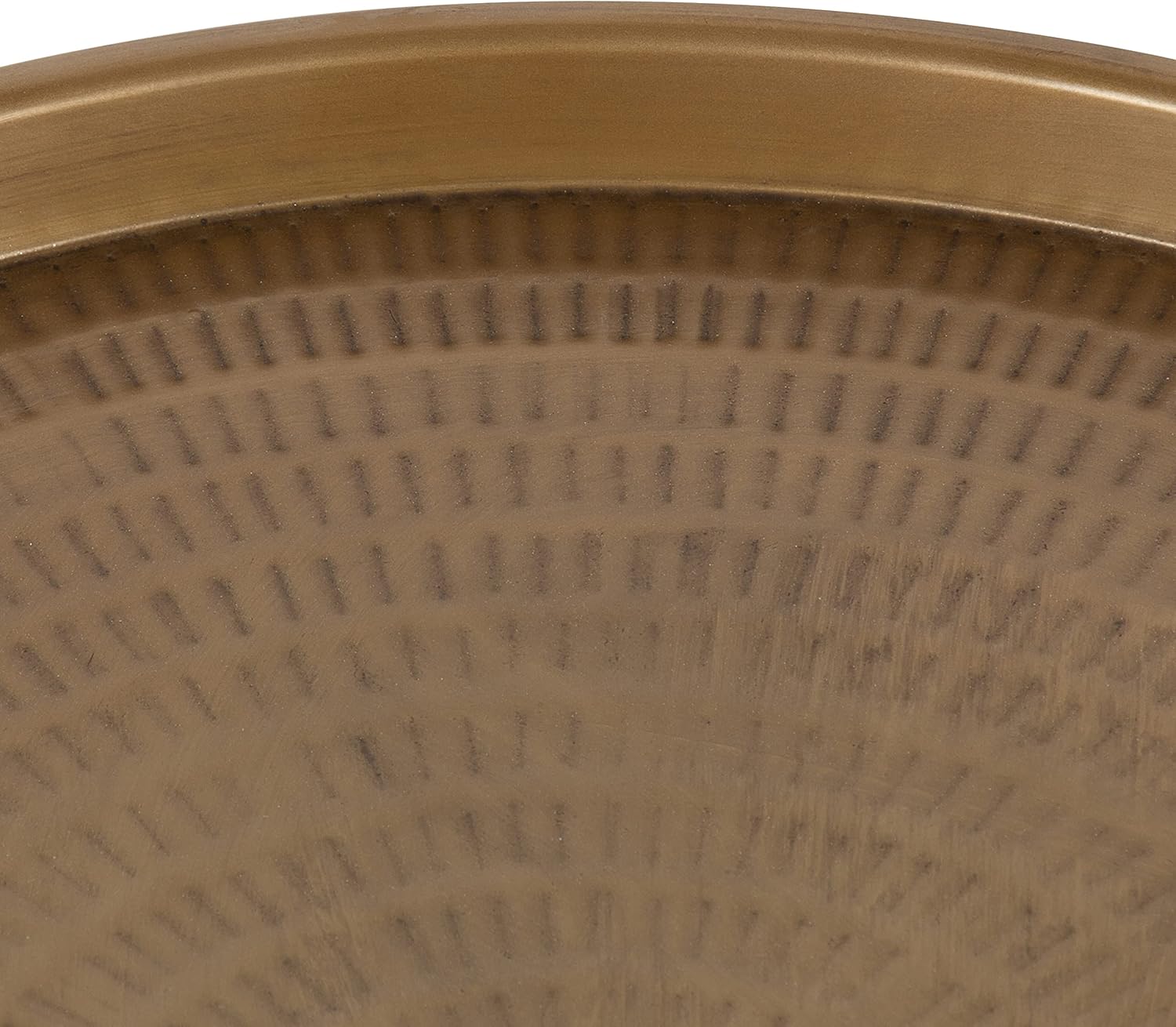 Kate and Laurel Mahdavi Boho-Chic Hammered Metal Tray Coffee Table, Dark Gold