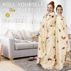 Zulay Giant Double Sided Tortilla Blanket with Tinfoil Packaging - Novelty Blanket for Adults & Kids - Soft Flannel Round Tortilla Blanket for Indoors, Outdoors, Travel, Home, 285 GSM - 60 Inches
