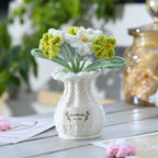 Crochet Flower Pot Forget-me-not Pink Thank You Crochet Gifts for Women Coworker Graduation & Mother's Day Gift Pink Crochet Potted Flower for Women Teacher| Handmade Knitted Potted Plant