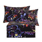 ست ملحفه کودکان یونیکورن صورتی JSD، سایز تویین، ۳ تکه، ملحفه‌های رختخواب میکروفایبر چاپ شده با طرح رنگین کمان برای دختران، جیب عمیق