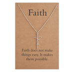 Lcherry Faith Cross Pendant Necklace for Women Religious Christian Jewelry Mother's Day Gifts for Women