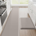 StepRite Kitchen Mats, 2PCS Kitchen Rugs, Cushioned Anti Fatigue Kitchen Mats for Floor, Non-Slip Standing Desk Mat, Waterproof Kitchen Rug Set for Kitchen, Floor, Office, 17.3"x30"+17.3"x47", Black