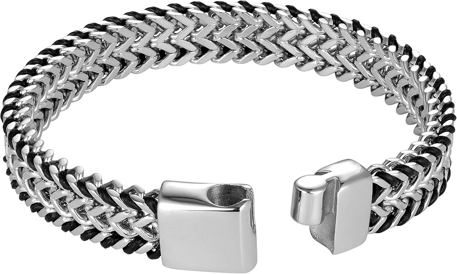 Men's Stainless Steel & Genuine Leather Bracelets – Various Designs in Silver, Black, and Polished Finishes – Rust & Discoloration Resistant – Jewelry Gift or Accessory for Men