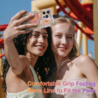 Чехол EYZUTAK для iPhone 13 Pro Max, красочный ретро масляной живописи с цветочным лазерным глянцевым узором, милый кудрявый волнистый край, изысканный, стильный, прочный защитный чехол из TPU для девочек и женщин - зеленый