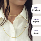 Colar Corrente Cobra KISPER de Ouro 24k – Fino, Delicado, Joia de Aço Inoxidável Banhada a Ouro para Mulheres e Homens com Fecho Lagosta, 20”