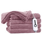 Couverture chauffante électrique DUODUO 72"x84" en polaire corail chaude avec 4 réglages de chaleur et arrêt automatique de 10 heures Protection contre la surchauffe - Gris 