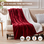 Westinghouse Heated Blanket Queen Size, Soft Flannel to Sherpa Electric Blanket with 10 Heating Levels, 12 Hours Auto Off, Fast Heating Blanket, Machine Washable, 84x90 Inch, Charcoal